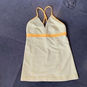 Lululemon yellow spaghetti strap tank top